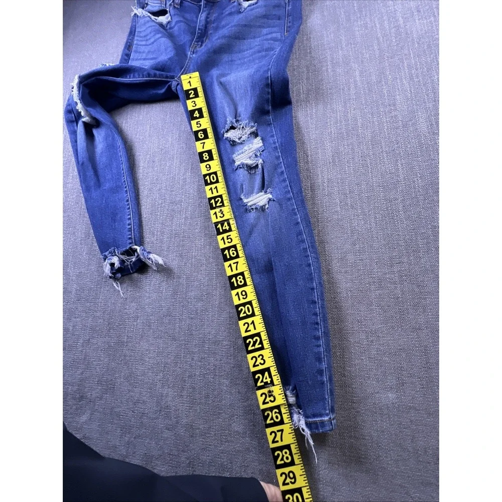 Judy Blue Jeans Women‎ 11 Blue Distressed Skinny Fit Boho City Preppy
